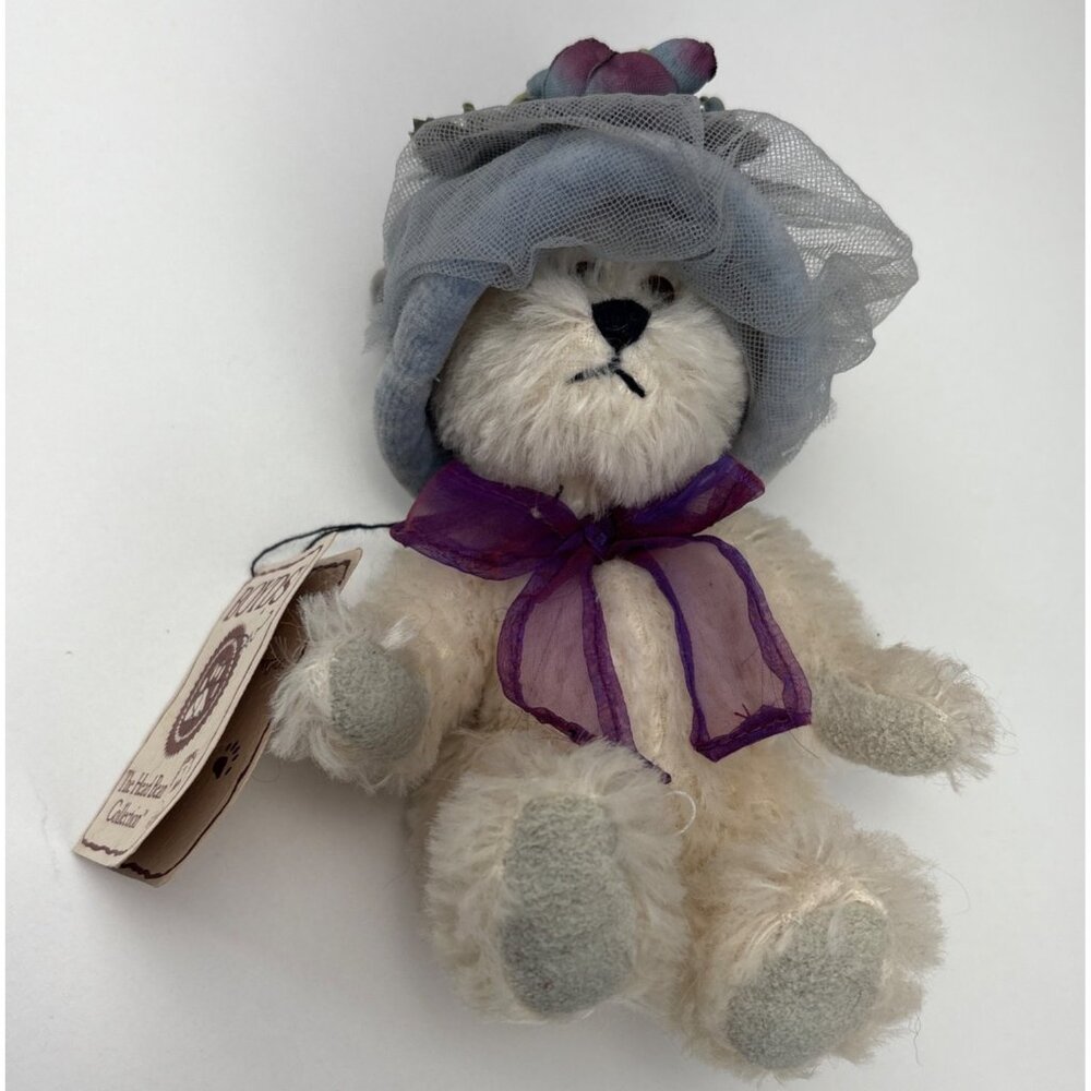 The Boyds Collection Deborah Sue Bearington Teddy Bear Hat & Purple Bow